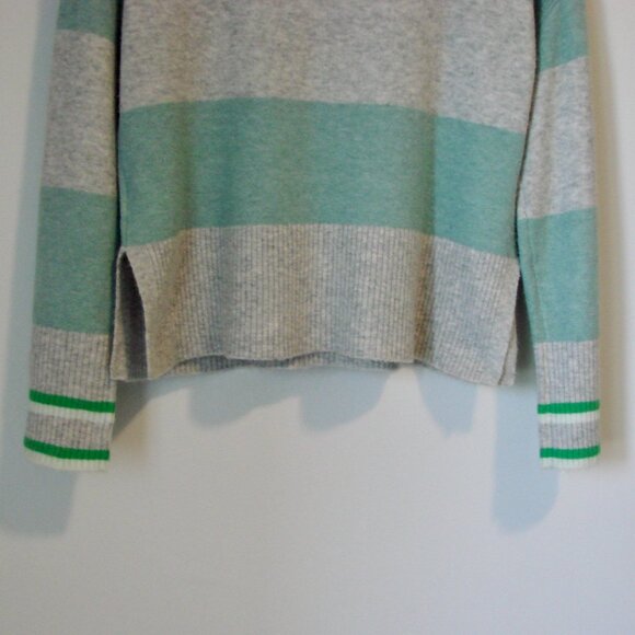 J. Crew Sweater Wool Alpaca Blend Turtleneck Sweater Gray Green Stripe Size XS - Picture 13 of 15